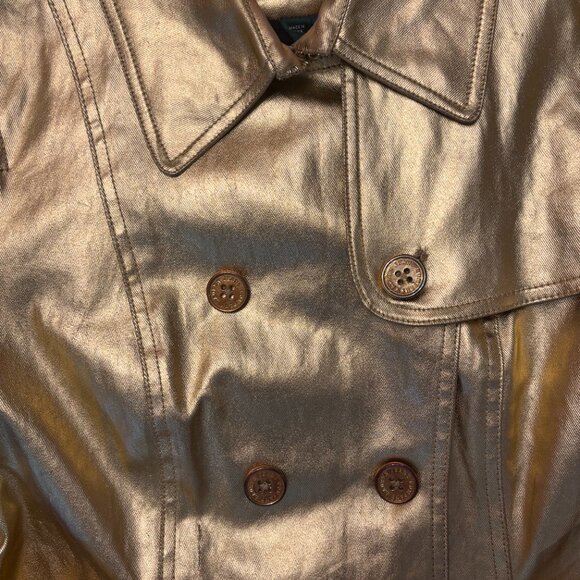 Ralph Lauren Metallic Gold Jacket Petite/Large - Picture 3 of 7